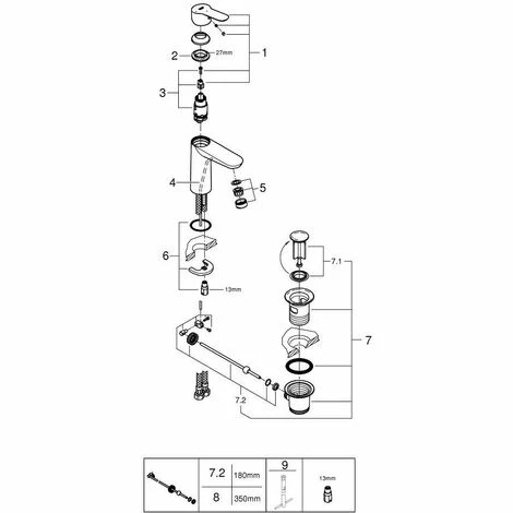 Grohe BauEdge Einhand-Waschtischbatterie, M-Size Mittelstellung kalt, chrom Grohe BauEdge Einhand-Waschtischbatterie, M-Size Mittelstellung Kalt, Chrom -GROHE Geschäft 58605974 3