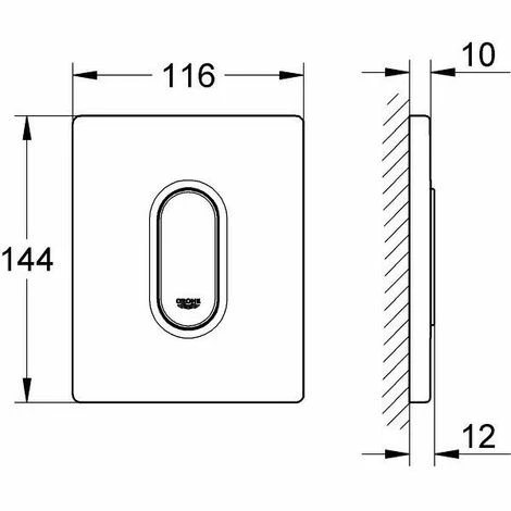 Grohe Arena Cosmopolitan Betätigungsplatte, mattchrom Grohe Arena Cosmopolitan Betätigungsplatte, Mattchrom -GROHE Geschäft 58605998 4