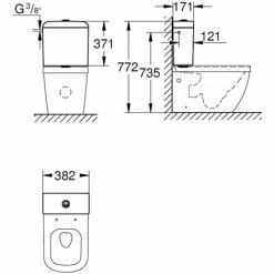 Grohe Euro Ceramic Pack Stand-WC Der Spitzenklasse, Seitlicher Zulauf (39462999) -GROHE Geschäft 61890570 4