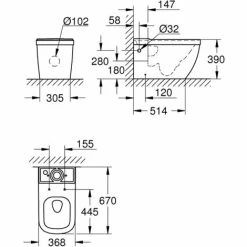 Grohe Euro Ceramic Pack Stand-WC Der Spitzenklasse, Seitlicher Zulauf (39462999) -GROHE Geschäft 61890570 5
