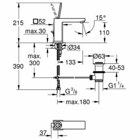 Grohe Eurocube Joy Einhand-Waschtischbatterie, 1/2″ M-Size (23657000) Grohe Eurocube Joy Einhand-Waschtischbatterie, 1/2″ M-Size (23657000) -GROHE Geschäft 65847566 2