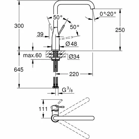 Grohe Essence Spültischarmatur, Hoher Auslauf Cool Sunrise Gebürstet 4 Grohe Essence Spültischarmatur, Hoher Auslauf Cool Sunrise Gebürstet – Bild 2