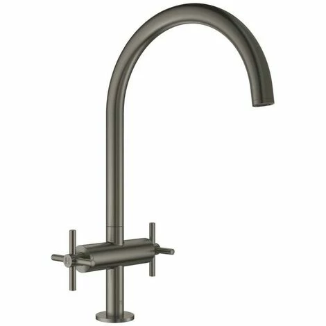Grohe Atrio 2-Griff-Spültischarmatur, C-Auslauf Hard Graphite Gebürstet 3 Grohe Atrio 2-Griff-Spültischarmatur, C-Auslauf Hard Graphite Gebürstet