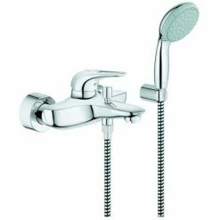 GROHE Einhand-Wannenbatterie Eurostyle 33592 Wandmontage Mit Brauseset Chrom