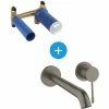 Grohe Essence Mischer-Set Einhebelmischer 2-Loch-Waschbecken Größe L Hartes Gebürstetes Graphit + Unterputzkörper (19967AL1-SET) -GROHE Geschäft 68146874 1