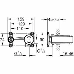 Grohe Essence Mischer-Set Einhebelmischer 2-Loch-Waschbecken Größe L Hartes Gebürstetes Graphit + Unterputzkörper (19967AL1-SET) -GROHE Geschäft 68146874 5