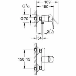 Grohe Brauseset Bauloop Mechanischer Mischer + Tempesta 100 2-strahlige Handbrause Mit Wandhalterung, Chrom (23340000-Tempesta3) -GROHE Geschäft 68146901 5
