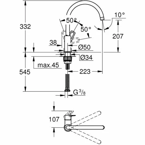Grohe Bauloop Einhebel-Spültischmischer mit Schwanenhals, Chrom (G-31368001) Grohe Bauloop Einhebel-Spültischmischer Mit Schwanenhals, Chrom (G-31368001) -GROHE Geschäft 68147097 3