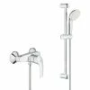 Grohe Pack Eurosmart DN 15 Brausebatterie + Tempesta 100 Komplettes 2-Strahl-Brauseset (33555002-TEMPESTA)