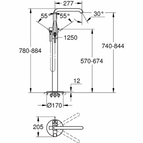 Grohe Essence Wannen-/Brause-Einhandbatterie 1/2 (23491001-Set) Grohe Essence Wannen-/Brause-Einhandbatterie 1/2 (23491001-Set) -GROHE Geschäft 68147324 3