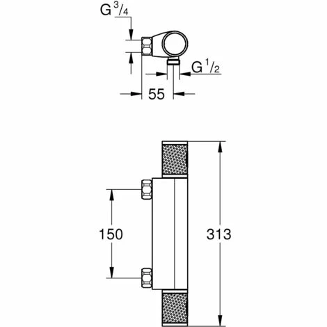 Grohe Grohtherm 1000 Performance Thermostat-Brausebatterie-Set + Tempesta 100 2-Strahl-Brauseset (34777000-Tempesta) Grohe Grohtherm 1000 Performance Thermostat-Brausebatterie-Set + Tempesta 100 2-Strahl-Brauseset (34777000-Tempesta) -GROHE Geschäft 68147365 4