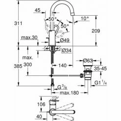 GROHE - EINHAND-WASCHTISCHMISCHER - GRÖSSE L 23780000 -GROHE Geschäft 68155111 3