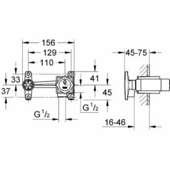 Grohe Eurocube Set Einhebelmischer 2-Loch-Einbau-Waschbecken Chrom Größe M + Unterputzkörper (23447000-SET) -GROHE Geschäft 68307825 4