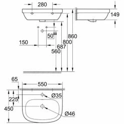 Grohe Euro Keramik Waschtisch 55 Cm (39336000) -GROHE Geschäft 68579910 3