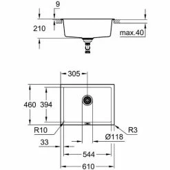 Grohe K700U Kompositspüle, 610x460mm Granit Grau 9 Grohe K700U Kompositspüle, 610x460mm Granit Grau -GROHE Geschäft 68963857 4