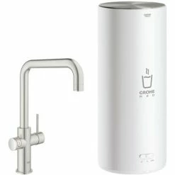Grohe Red Kochendwasserhahn Mit U-Auslauf Und Kombikessel Supersteel