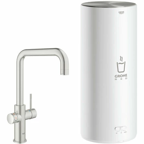Grohe Red Kochendwasserhahn mit U-Auslauf und Kombikessel Supersteel Grohe Red Kochendwasserhahn Mit U-Auslauf Und Kombikessel Supersteel -GROHE Geschäft 69466483 1