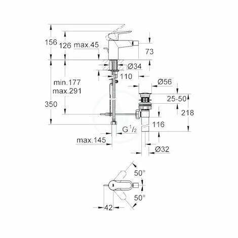 Grohe Miscelatore monocomando 1/2" Bidet (MitigeurB1) Grohe Miscelatore Monocomando 1/2" Bidet (MitigeurB1) -GROHE Geschäft 71250702 2
