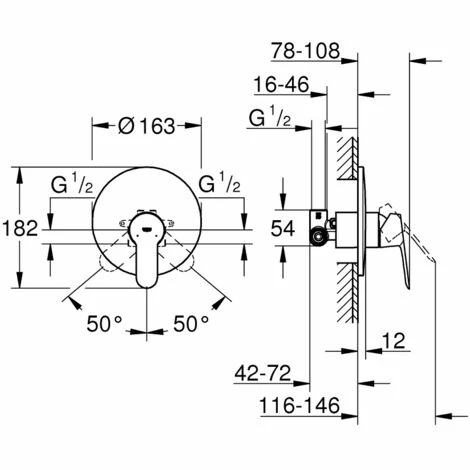 Grohe Miscelatore monocomando per doccia (MitigatorD3) Grohe Miscelatore Monocomando Per Doccia (MitigatorD3) -GROHE Geschäft 71250713 2