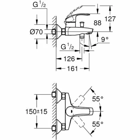 Grohe Eurosmart Einhebel-Wannen- und Brausemischer (32158002) Grohe Eurosmart Einhebel-Wannen- Und Brausemischer (32158002) -GROHE Geschäft 71250719 2