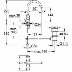 Grohe Costa-S Wastafelkraan Met Waste Chroom -GROHE Geschäft 71357683 2