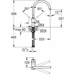 Grohe Minta Keukenmengkraan C-Uitloop Chroom -GROHE Geschäft 71384116 2