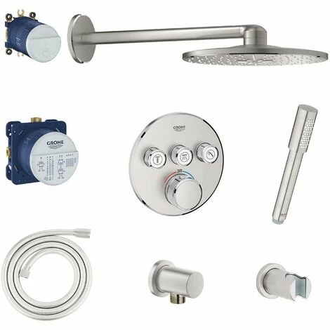 Grohe Grohtherm SmartControl Perfect regendoucheset met Rainshower 310 SmartActive Supersteel Grohe Grohtherm SmartControl Perfect Regendoucheset Met Rainshower 310 SmartActive Supersteel -GROHE Geschäft 71386291 1