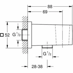 Grohe Euphoria Cube Wandaansluitbocht 5,2x8,8x5,2 Cm Cool Sunrise Geborsteld -GROHE Geschäft 71386344 3