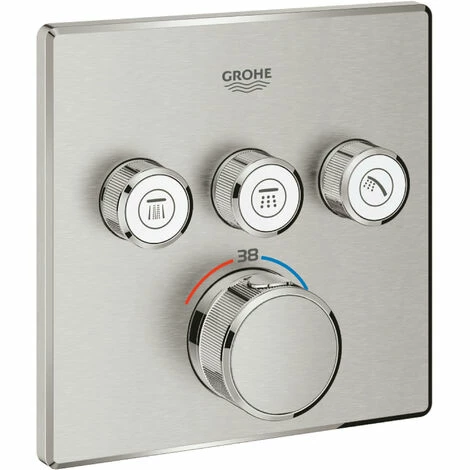 GROHE Grohtherm Smartcontrol Douche Opbouwdeel Vierkant 15,8x4,3x15,8 cm Supersteel GROHE Grohtherm Smartcontrol Douche Opbouwdeel Vierkant 15,8x4,3x15,8 Cm Supersteel -GROHE Geschäft 71386862 1