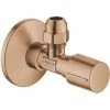Grohe Hoekstopkraan 1/2" X 3/8" Teflon Knelkoppeling Warm Sunset Geborsteld -GROHE Geschäft 71386916 1