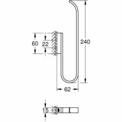 Grohe Selection Reserve-Rolhouder 1,5x6,2x24 Cm Cool Sunrise -GROHE Geschäft 71387002 2